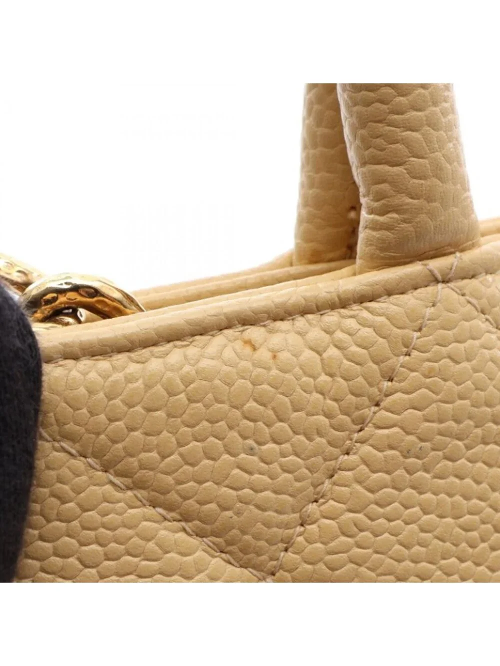 Chanel Tote Reissue Beige Caviar Leather